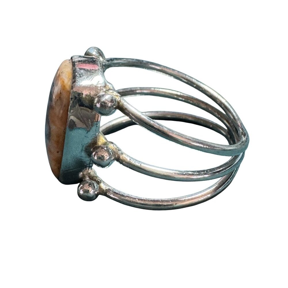 Sterling Silver Ring With Rectangular Jasper Ston… - image 3